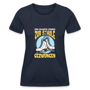 Eislaufen - Frauen Funktions-T-Shirt - Navy - Vorne - AI Model Female 172 light (172cm)