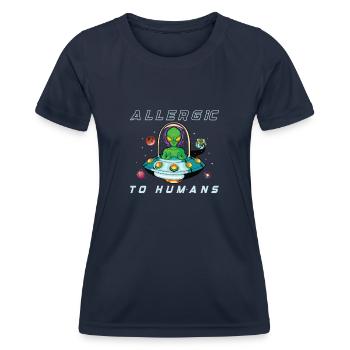 Alien Extraterrestrial Area 51 Ufo Space Geek - Frauen Funktions-T-Shirt - Navy - Vorne - AI Model Female 172 light (172cm)