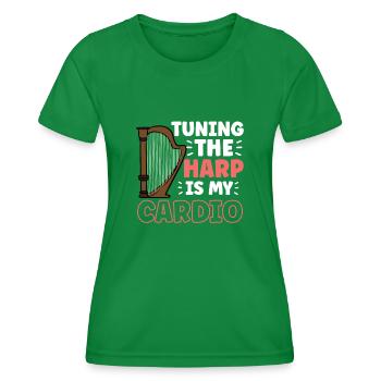 Harp Musical Instrument Harp Teacher - Women's Functional T-Shirt - kelly green - Front - AI Model Female 172 dark (172cm)