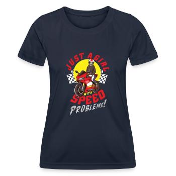 Dirt Bike Dirt Bike Riding Motocross Dirt Biking - Women's Functional T-Shirt - navy - Front - AI Model Female 172 light (172cm)