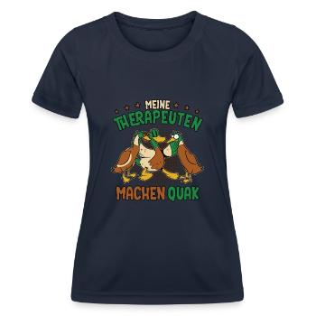 Enten - Frauen Funktions-T-Shirt - Navy - Vorne - AI Model Female 172 light (172cm)