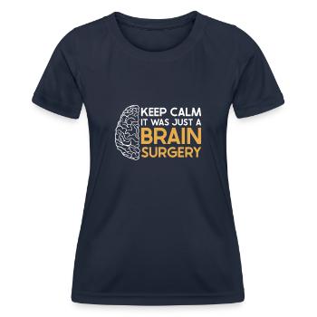 Blague sur la chirurgie cérébrale Cadeau de sensibilisation à la chirurgie cérébrale - T-shirt sport Femme - bleu marine - Devant - AI Model Female 172 light (172cm)