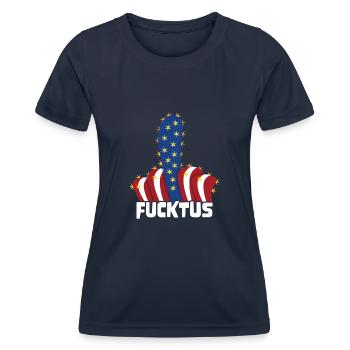 4th of July Vote Cactus Patriotic American Fucktus - Frauen Funktions-T-Shirt - Navy - Vorne - AI Model Female 172 light (172cm)