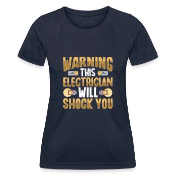 Électricien Ingénieur électricien monteur de lignes Électricien - T-shirt sport Femme - bleu marine - Devant - AI Model Female 172 light (172cm)