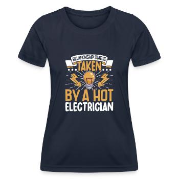 Electrician Electrical Engineer Lineman Electrical - Women's Functional T-Shirt - navy - Front - AI Model Female 172 light (172cm)