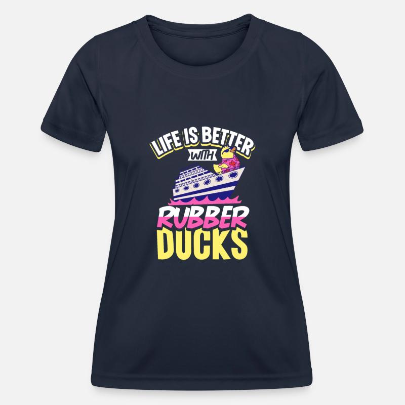 Rubber Ducks Duck Duck Lovers Bathroom - Women's Functional T-Shirt - navy