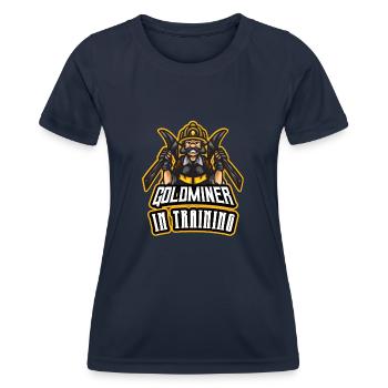 Goldgräber Goldbergbau Goldwaschen Goldmine - Frauen Funktions-T-Shirt - Navy - Vorne - AI Model Female 172 light (172cm)