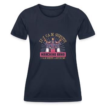 Marching Band Clarinetist School Rehearsal Music - Women's Functional T-Shirt - navy - Front - AI Model Female 172 light (172cm)