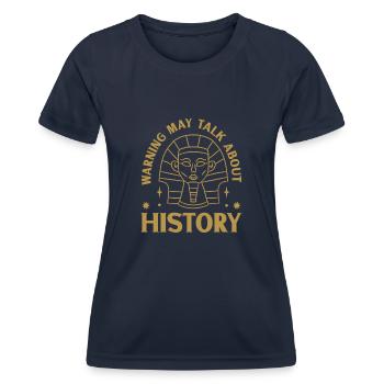 Historien de l’histoire Passionné d’histoire - T-shirt sport Femme - bleu marine - Devant - AI Model Female 172 light (172cm)