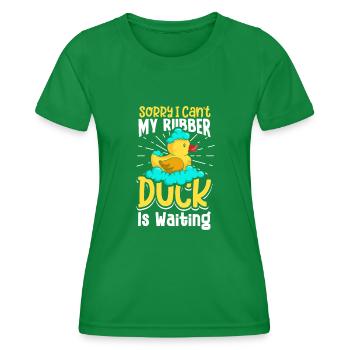 Gummiente Gummienten Entenliebhaber Badezimmer - Frauen Funktions-T-Shirt - Kelly Green - Vorne - AI Model Female 172 dark (172cm)