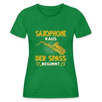 Saxophon. - Frauen Funktions-T-Shirt - Kelly Green - Vorne - AI Model Female 172 dark (172cm)