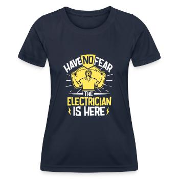 Électricien Ingénieur électricien monteur de lignes Électricien - T-shirt sport Femme - bleu marine - Devant - AI Model Female 172 light (172cm)