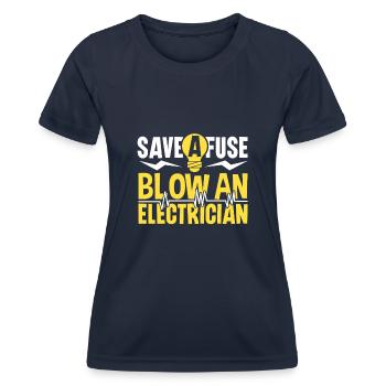 Électricien Ingénieur électricien monteur de lignes Électricien - T-shirt sport Femme - bleu marine - Devant - AI Model Female 172 light (172cm)