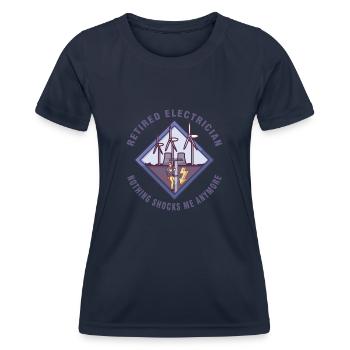 Electrician Electrical Engineer Lineman Electrical - Women's Functional T-Shirt - navy - Front - AI Model Female 172 light (172cm)
