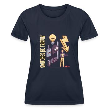 Electrician Electrical Engineer Lineman Electrical - Women's Functional T-Shirt - navy - Front - AI Model Female 172 light (172cm)