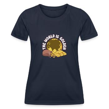 Goldgräber Goldbergbau Goldwaschen Goldmine - Frauen Funktions-T-Shirt - Navy - Vorne - AI Model Female 172 light (172cm)