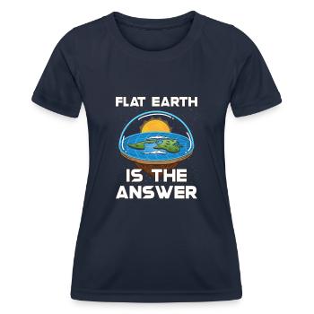 Théorie de la Terre plate Terre plate Armée de la Terre plate Terre - T-shirt sport Femme - bleu marine - Devant - AI Model Female 172 light (172cm)
