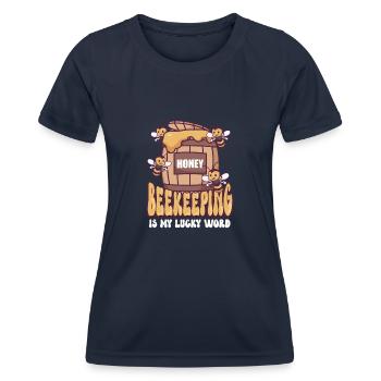 Abeille mellifère Apiculture Apiculteur Apiculture - T-shirt sport Femme - bleu marine - Devant - AI Model Female 172 light (172cm)