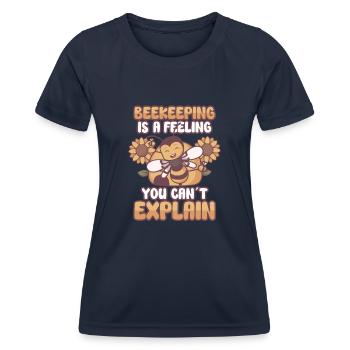 Abeille mellifère Apiculture Apiculteur Apiculture - T-shirt sport Femme - bleu marine - Devant - AI Model Female 172 light (172cm)