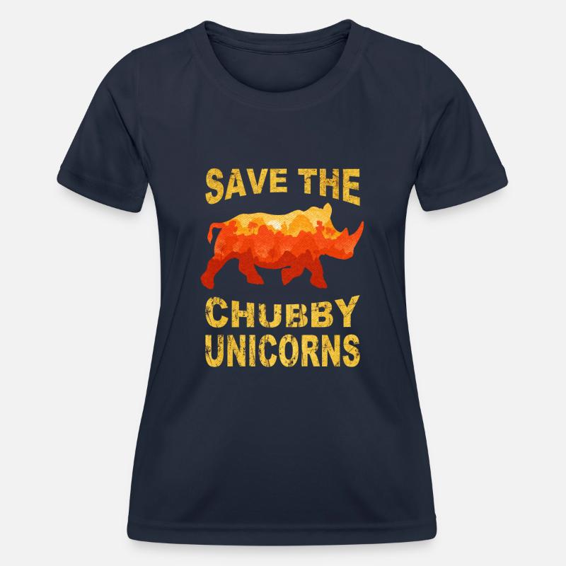 save the chubby uniicorns - Women's Functional T-Shirt - navy