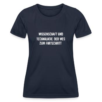 Wissenschaft - Wissenschaft und Technologie: Der - Frauen Funktions-T-Shirt - Navy - Vorne - AI Model Female 172 light (172cm)