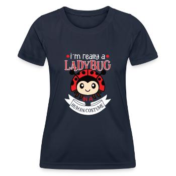 Coccinelle Coccinelle Entomologie Insectes - T-shirt sport Femme - bleu marine - Devant - AI Model Female 172 light (172cm)