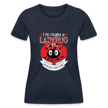 Coccinelle Coccinelle Entomologie Insectes - T-shirt sport Femme - bleu marine - Devant - AI Model Female 172 light (172cm)