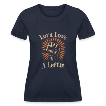 Gaucher gaucher gaucher gaucher copain - T-shirt sport Femme - bleu marine - Devant - AI Model Female 172 light (172cm)