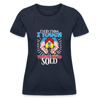 Real Estate Agent Realtor Home Closing Investor - Women's Functional T-Shirt - navy - Front - AI Model Female 172 light (172cm)
