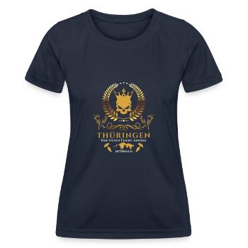 Thüringen-Der Osten feiert anders ! - Frauen Funktions-T-Shirt - Navy - Vorne - AI Model Female 172 light (172cm)