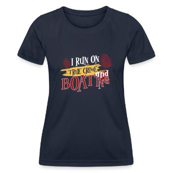 True Crime Murder Spy Crime Intérêt Idée cadeau - T-shirt sport Femme - bleu marine - Devant - AI Model Female 172 light (172cm)