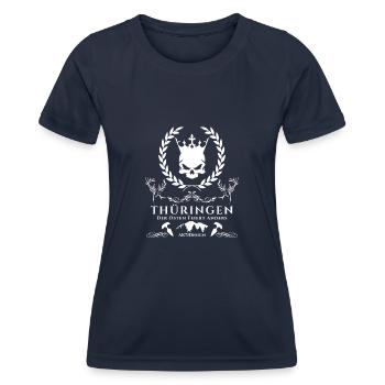 Thüringen-Der Osten feiert anders ! - Frauen Funktions-T-Shirt - Navy - Vorne - AI Model Female 172 light (172cm)
