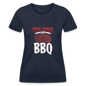 True Crime Murder Spy Crime Intérêt Idée cadeau - T-shirt sport Femme - bleu marine - Devant - AI Model Female 172 light (172cm)