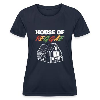 House of Reggae Musicians and Entertainers - Women's Functional T-Shirt - navy - Front - AI Model Female 172 light (172cm)