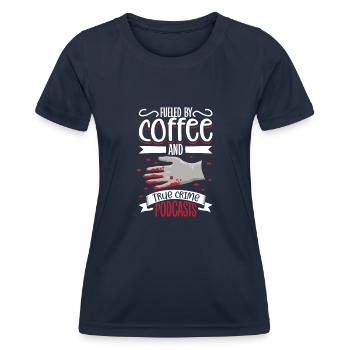 True Crime Murder Spy Crime Intérêt Idée cadeau - T-shirt sport Femme - bleu marine - Devant - AI Model Female 172 light (172cm)