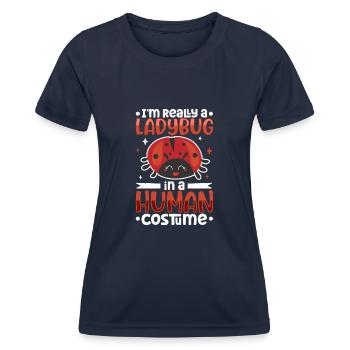 Coccinelle Coccinelle Entomologie Insectes - T-shirt sport Femme - bleu marine - Devant - AI Model Female 172 light (172cm)