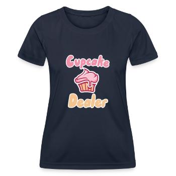 Cupcake-Händler - Frauen Funktions-T-Shirt - Navy - Vorne - AI Model Female 172 light (172cm)