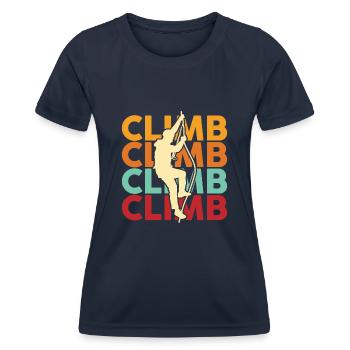 Klettern - Frauen Funktions-T-Shirt - Navy - Vorne - AI Model Female 172 light (172cm)