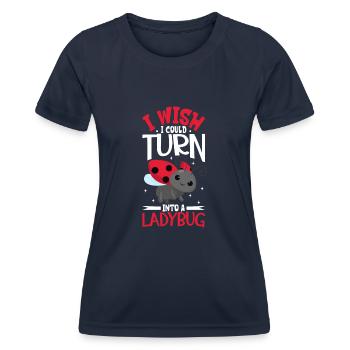 Coccinelle Coccinelle Entomologie Insectes - T-shirt sport Femme - bleu marine - Devant - AI Model Female 172 light (172cm)