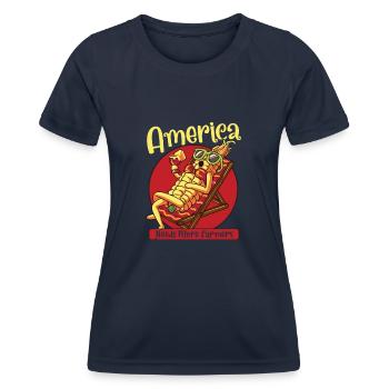 Funny Farmer Funny Farming Tractor Country Life - Women's Functional T-Shirt - navy - Front - AI Model Female 172 light (172cm)