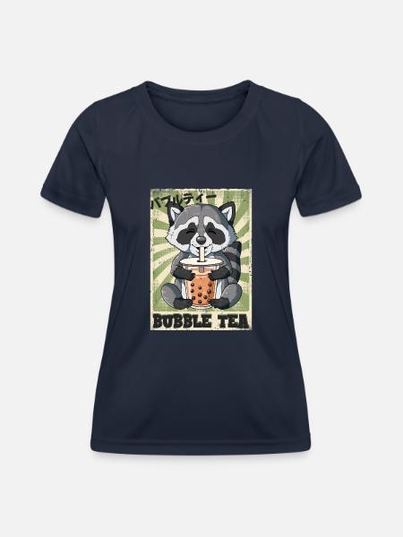 Boba Tea Waschbär Bubble Tea - Frauen Funktions-T-Shirt - Navy
