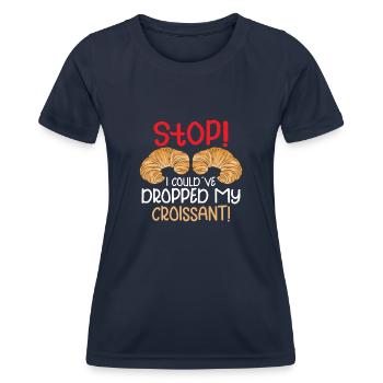Croissant French Food french cuisine baker baking - Frauen Funktions-T-Shirt - Navy - Vorne - AI Model Female 172 light (172cm)