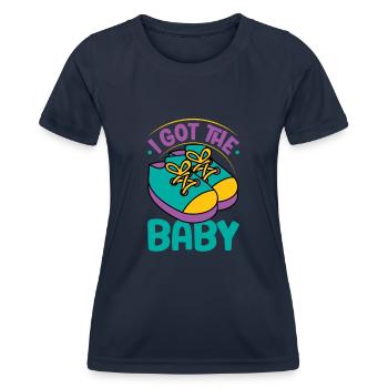 Cadeau Enceinte Femme Enceinte Schwa Enceinte - T-shirt sport Femme - bleu marine - Devant - AI Model Female 172 light (172cm)
