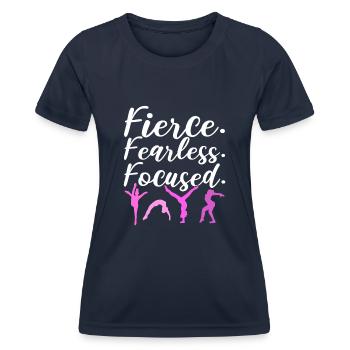 Furchtloser Turner Gymnastiklehrer - Frauen Funktions-T-Shirt - Navy - Vorne - AI Model Female 172 light (172cm)