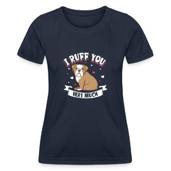 french bulldog english bulldog dog lover bulldog - Frauen Funktions-T-Shirt - Navy - Vorne - AI Model Female 172 light (172cm)