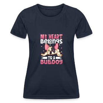 french bulldog english bulldog dog lover bulldog - Frauen Funktions-T-Shirt - Navy - Vorne - AI Model Female 172 light (172cm)