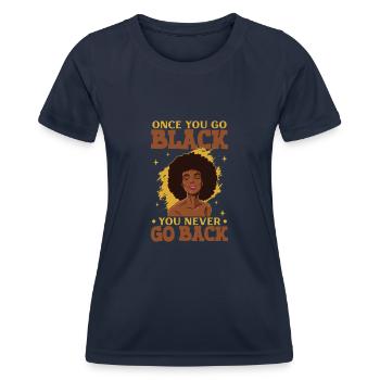 Afro Black Girl Pride Afro Girl Afrocentric - Women's Functional T-Shirt - navy - Front - AI Model Female 172 light (172cm)