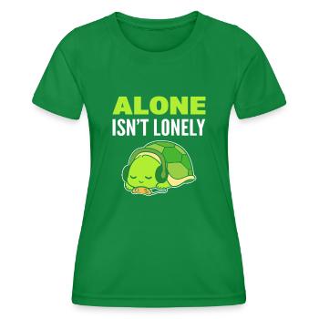 Turtle introvert music lover - Women's Functional T-Shirt - kelly green - Front - AI Model Female 172 dark (172cm)