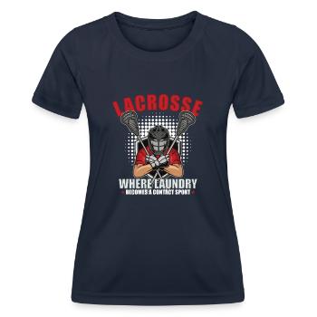 Lacrosse player Lacrosse trainer Lax Player - Women's Functional T-Shirt - navy - Front - AI Model Female 172 light (172cm)