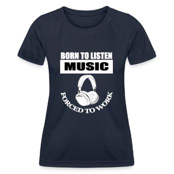 Musik hören Musikschule Musiker Musikstil Geschenk - Frauen Funktions-T-Shirt - Navy - Vorne - AI Model Female 172 light (172cm)